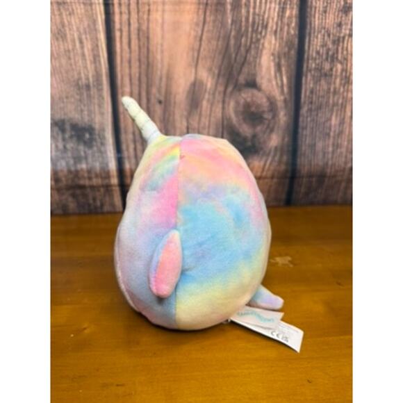 Squishmallows Navina the Narwhal 8" Plush Rainbow Tie Dye Toy - Picture 4 of 5